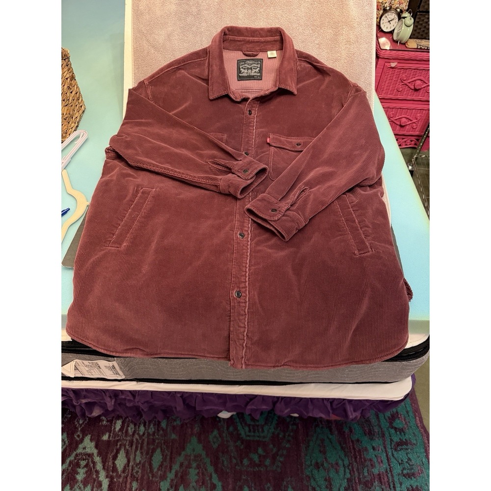 Levi's Mens Relaxed Fit Western Shirt XXL Corduroy Jacket Button Up Work Barn
